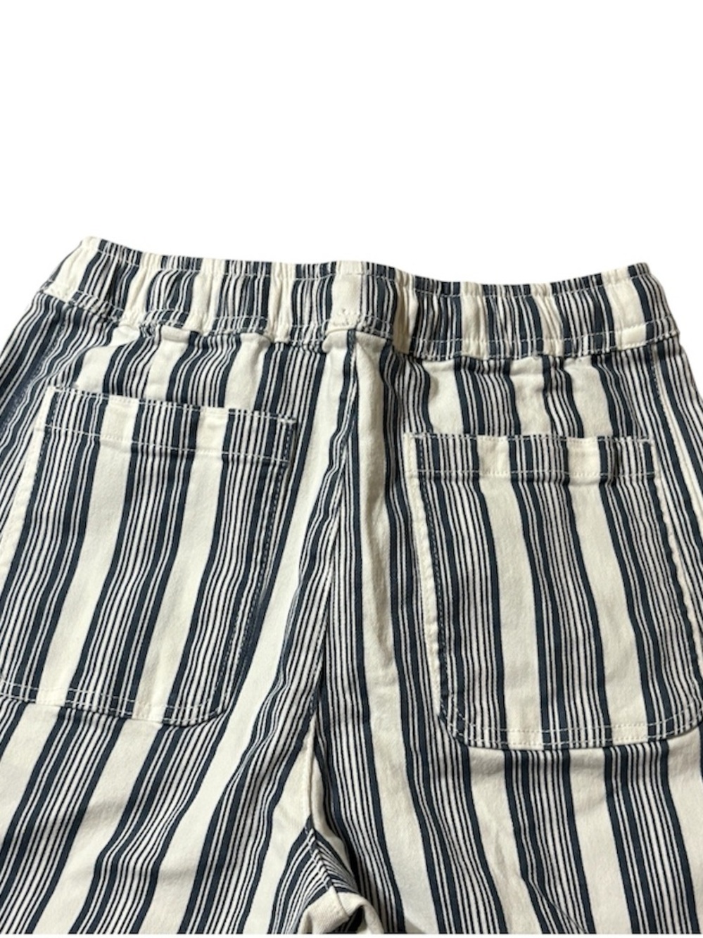 Luvamia High-Rise Wide Leg Barrel Pants-Navy & White Stripes - Picture 13 of 14
